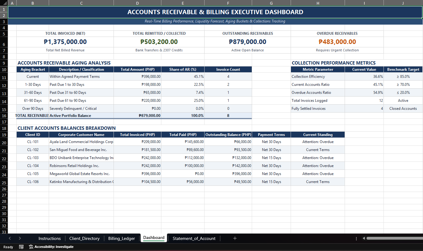 Statement of Account and Billing System Template preview