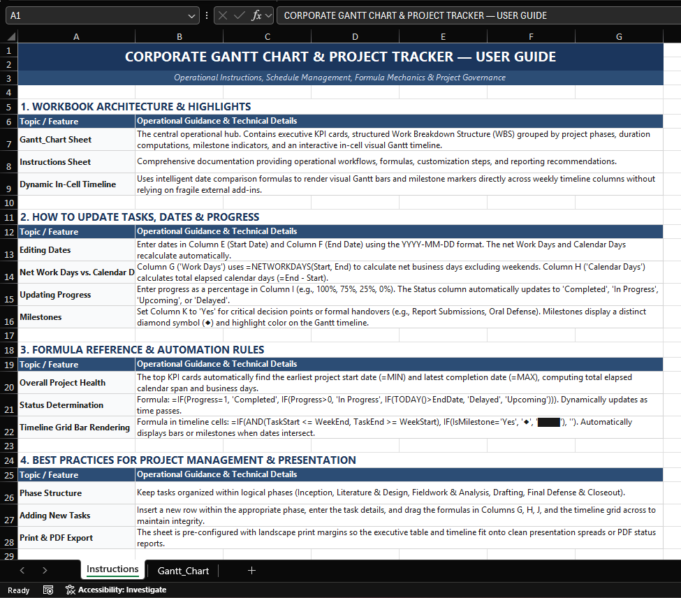 Gantt Chart template preview