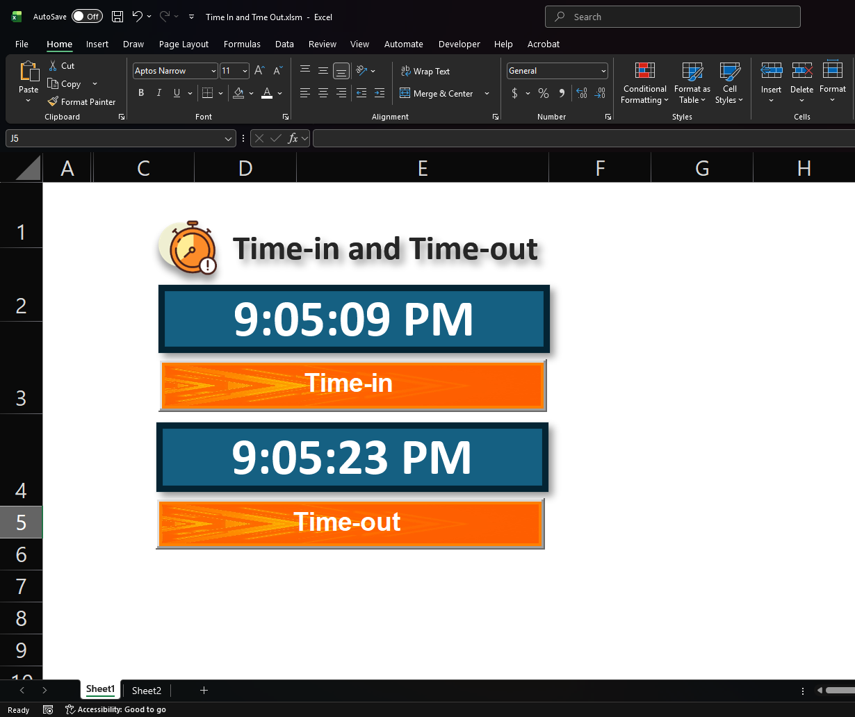 Time In and Time Out template